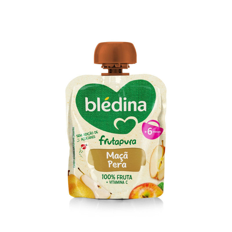 Blédina Frutapura Maçã Pêra +6M 85g