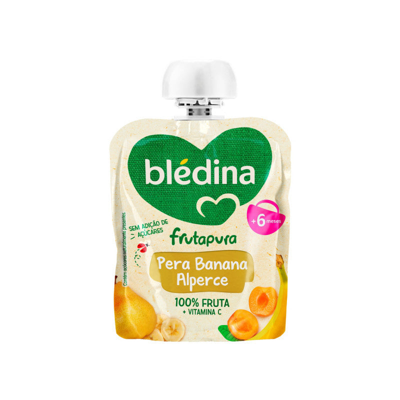 Blédina Frutapura Saqueta Pera, Banana e Alperce +6M 85g