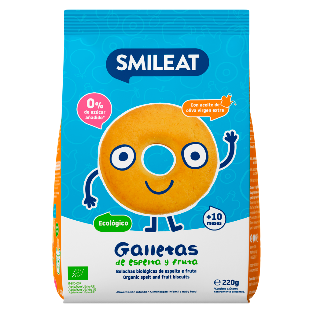 Smileat - Bolachas de Espelta e Fruta +10m 220g