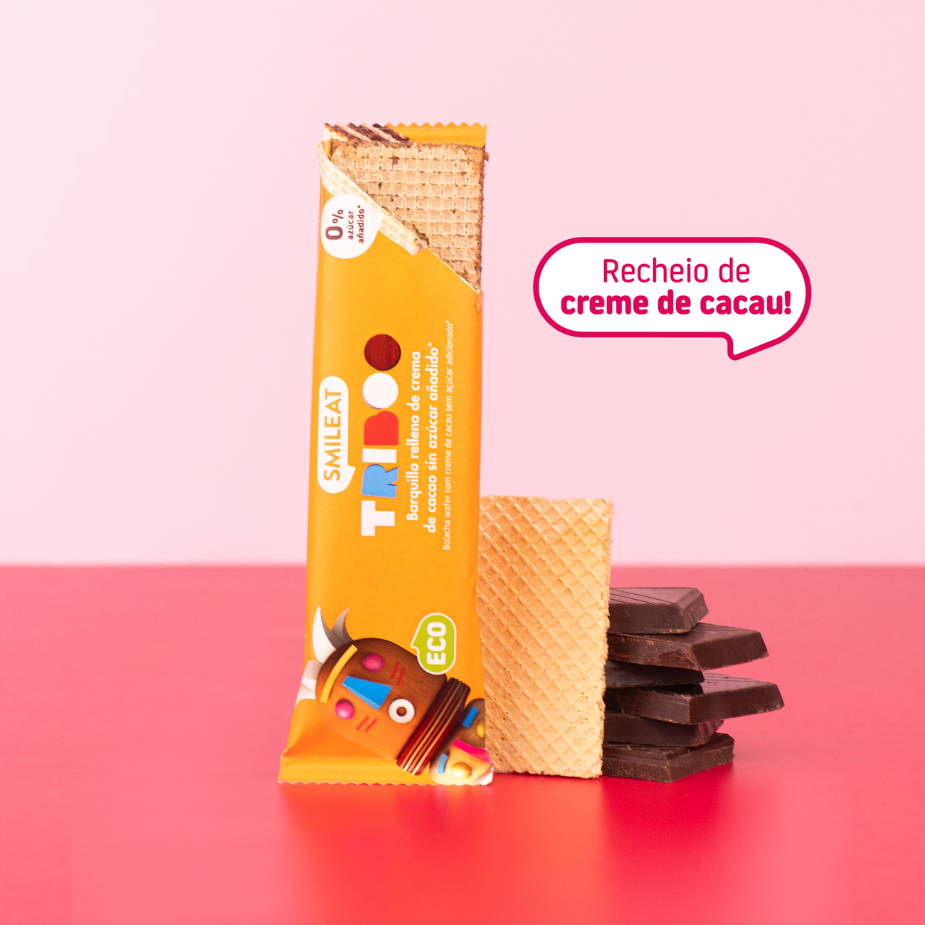 Smileat - Bolacha Triboo Wafer com Creme de Cacau 30g