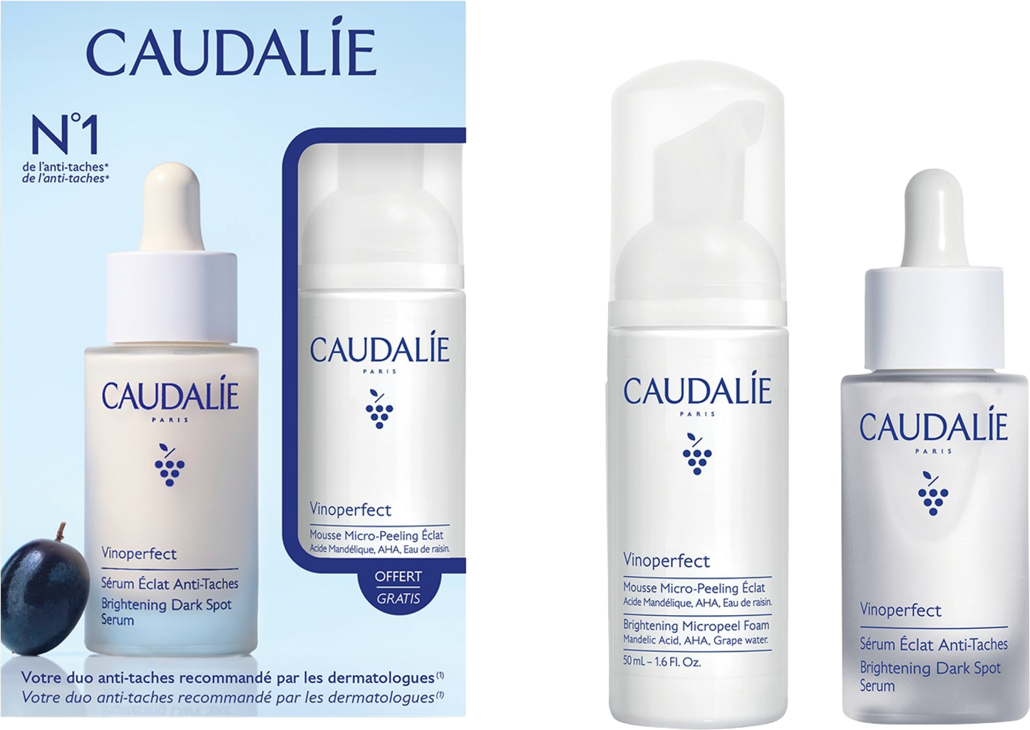 Caudalie Coffret Vinoperfect Sérum e Espuma