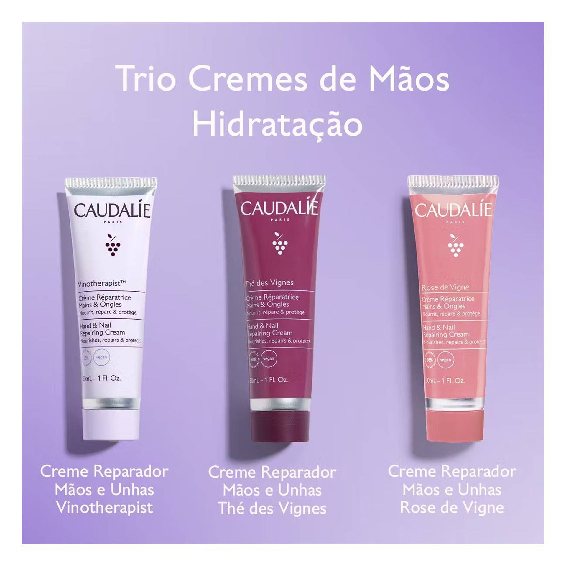 Caudalie Trio Creme de Mãos e Unhas Coffret