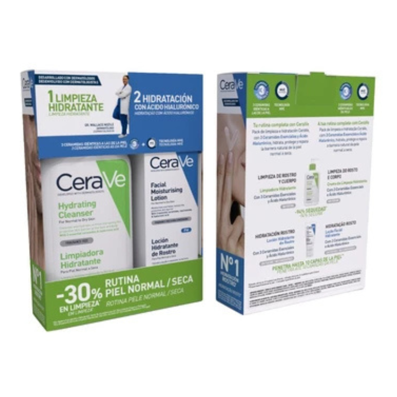 CeraVe Creme Limpeza 263ml + Loção Hidratante 52ml