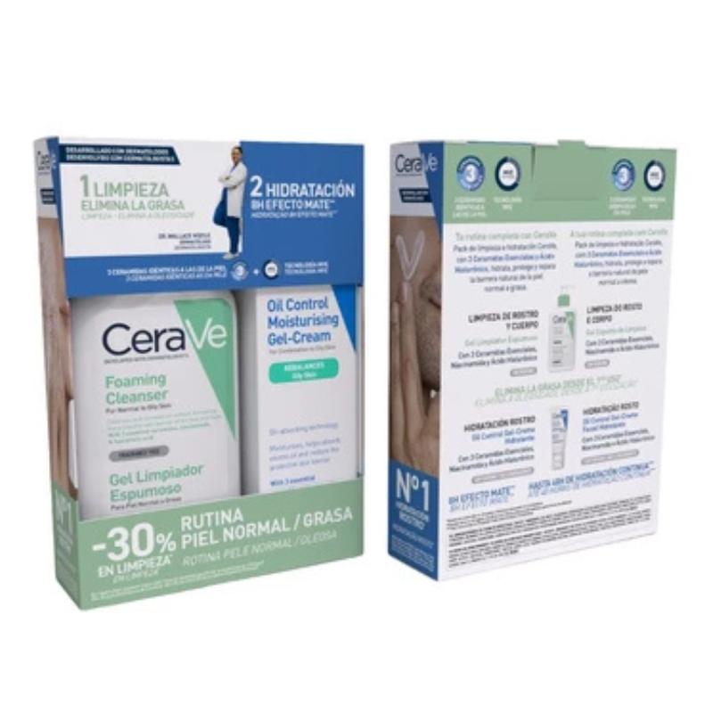 CeraVe Pack Espuma Limpeza 236ml + Gel-Creme Oil Control 52ml