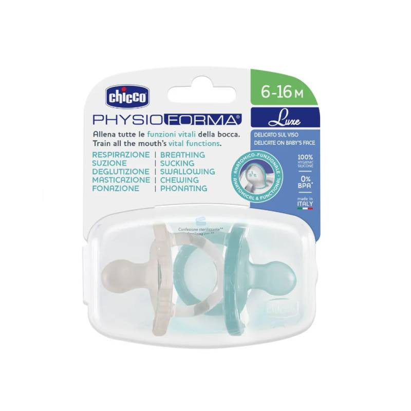 Chicco Chupetas PhysioForma Luxe Silicone Cinza/Azul 6-16M