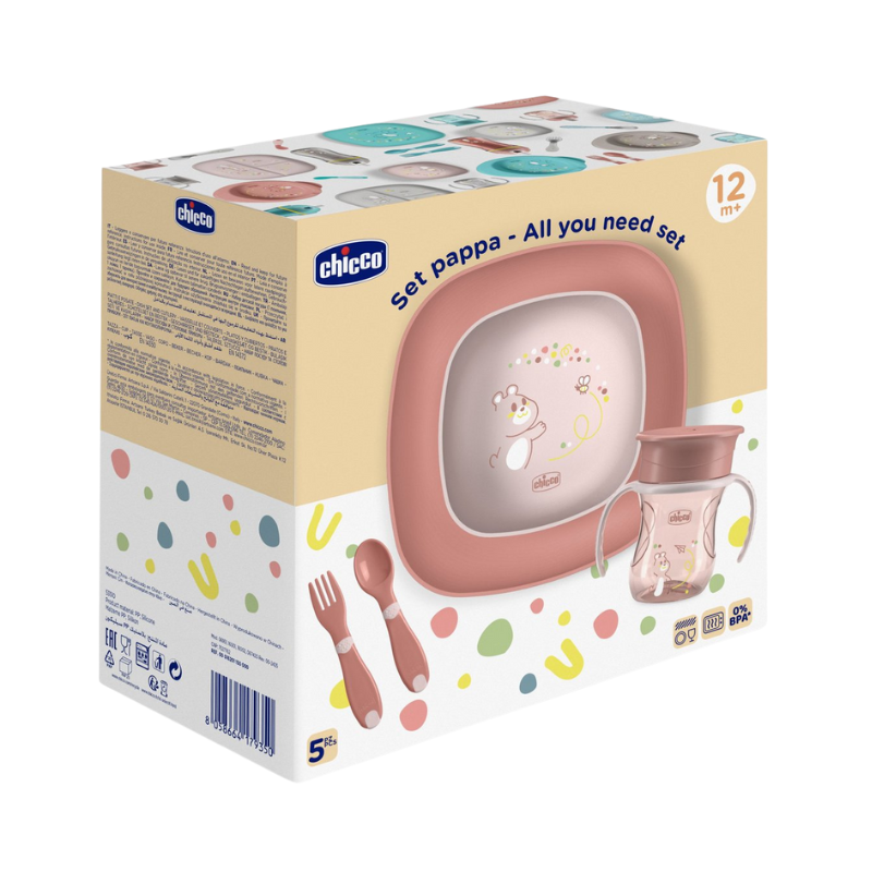 Chicco Conjunto Papa 5 Peças Rosa 12M+