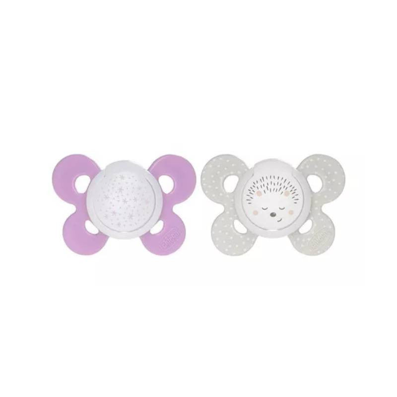 Chicco Physio Comfort Night Chupetas Silicone Girl 16-36M