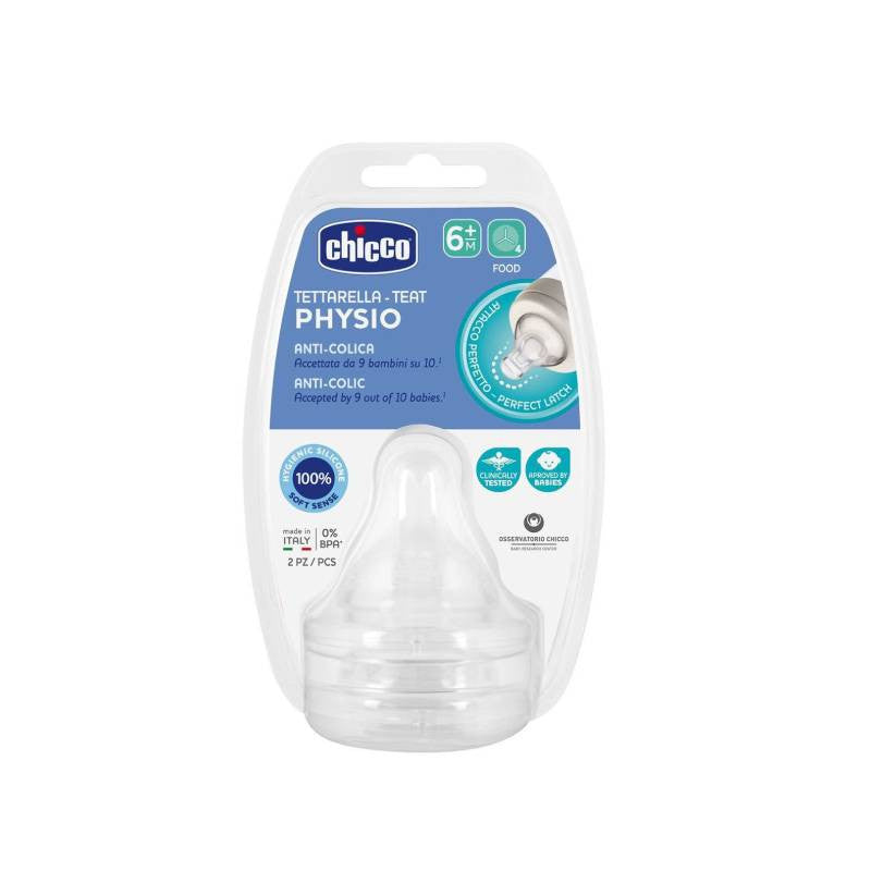 Chicco Physio Tetinas Silicone Fluxo Papa 6M+