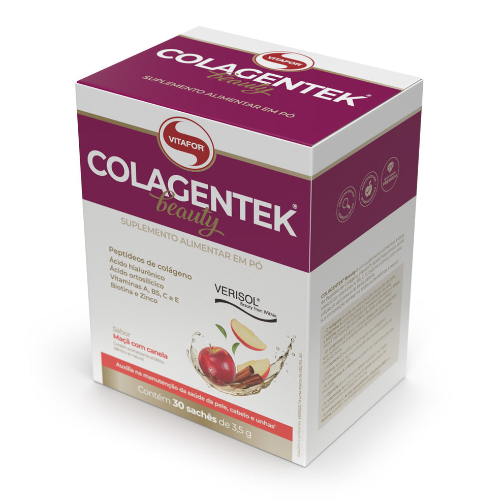 Vitafor, Colagentek® Beauty Manzana y Canela, 30 Sobres