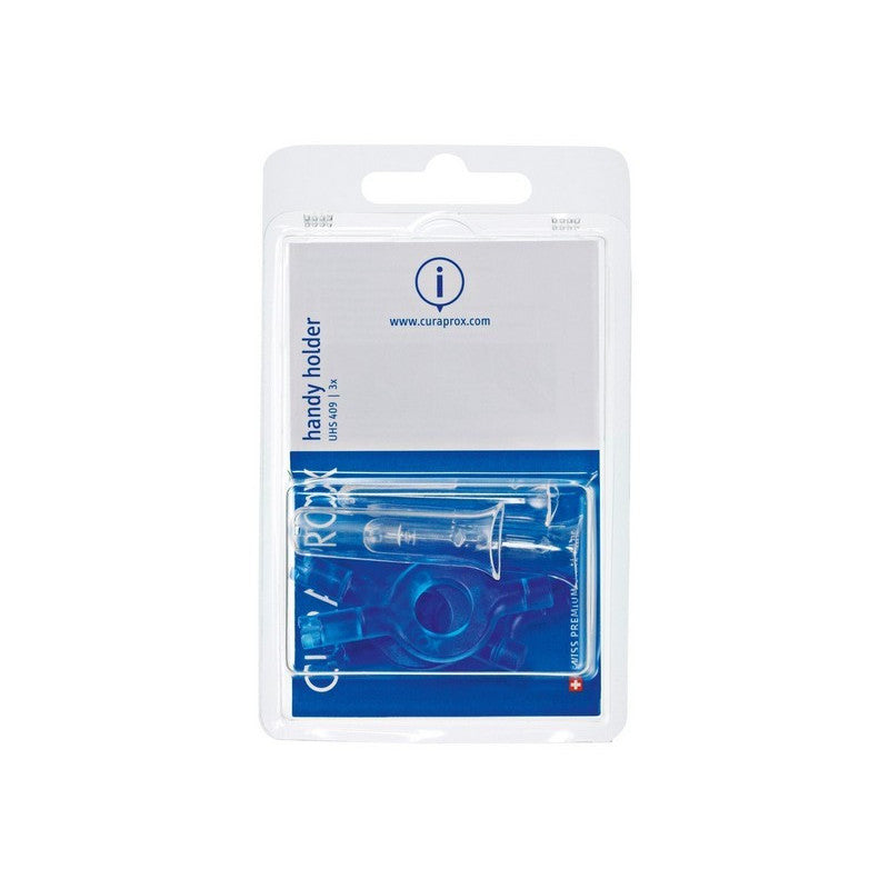 Curaprox Handy Holder Kit Cabo De Escovilhão Uhs 409 Azul 3 Unidade(S) + Capa Protetora 3 Unidade(S)