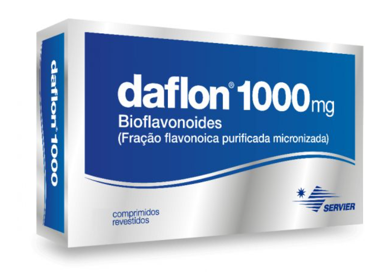 Daflon 1000 para pernas cansadas e crises hemorroidárias, 60 comprimidos
