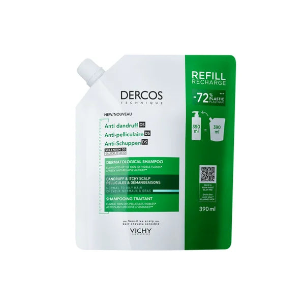 DERCOS ANTICASPA CHAMPÔ CASPA OLEOSA REFILL 390ML