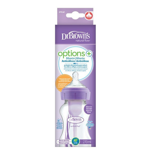 Dr. Browns Options Biberão Larg Tetina Silicone 270mL Roxo 169523.9