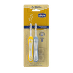 Chicco Packs Escovas de Dentes 6-36 meses Azul + Mostarda