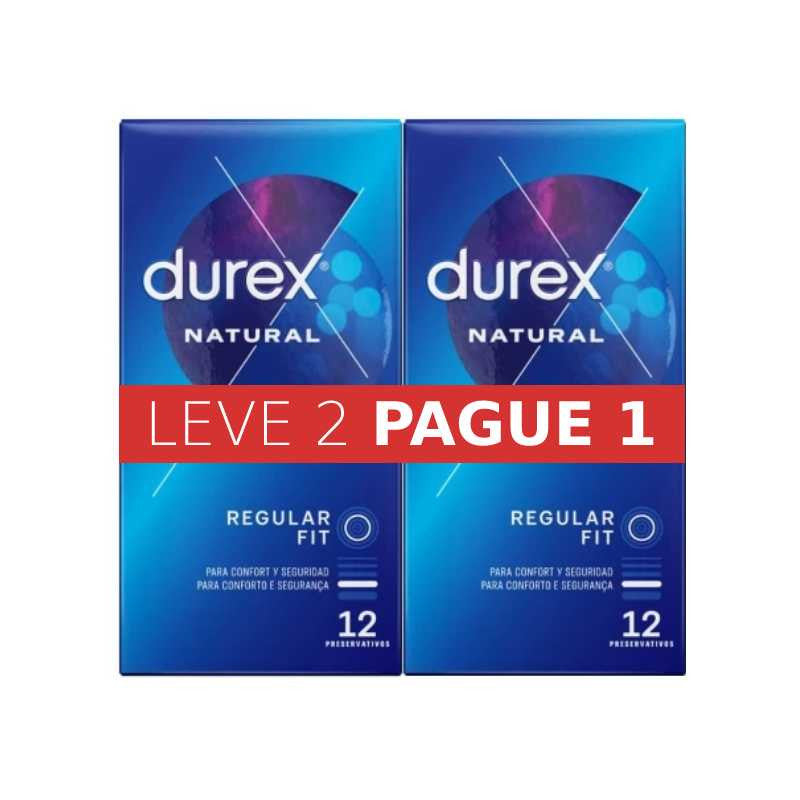 Durex Natural Regular Fit Preservativos Leve 2 Pague 1