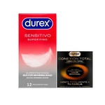Durex Pack Sensitivo Contacto Total 12un + 3Grátis Conexão Total