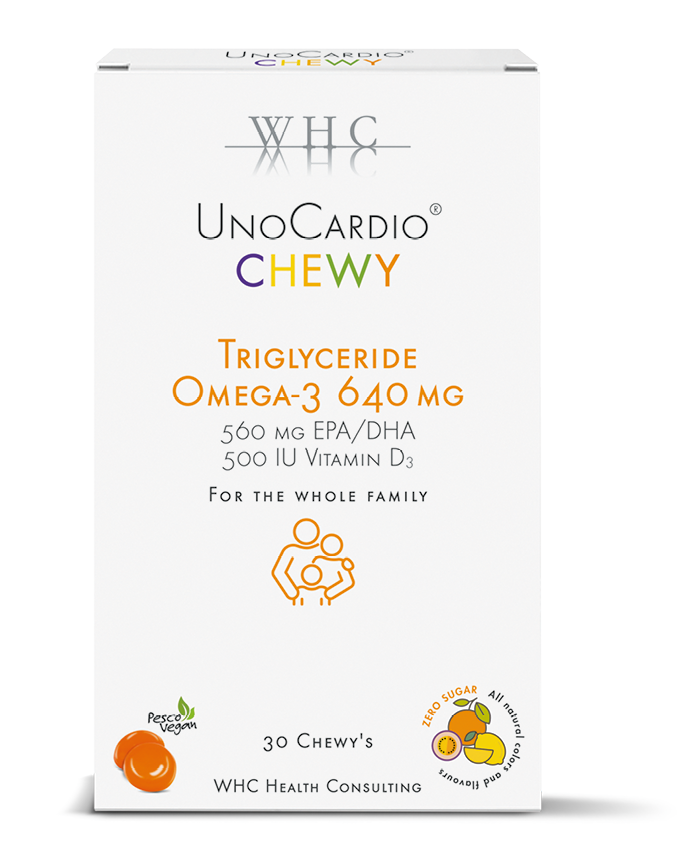 UnoCardio Chewy Ómega 3+ Vit D3 (30 cáps) |WHC