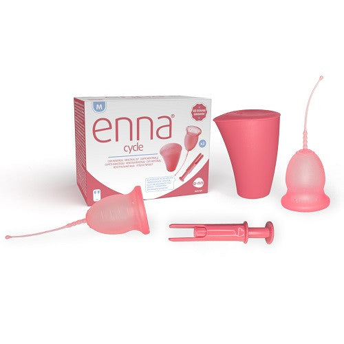 Enna Cycle Copo Menstrual (2 Unidades) com Aplicador e Caixa Esterilizadora - Tamanho M