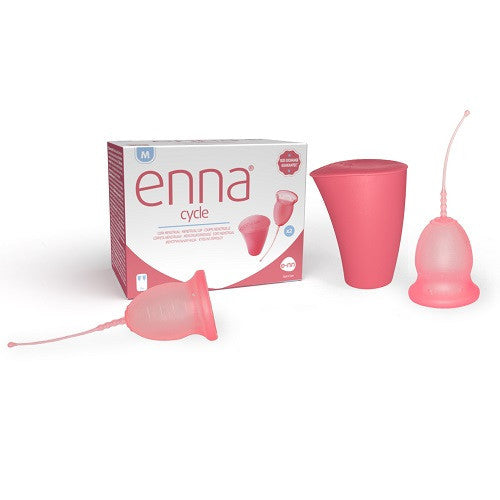 Enna Cycle Copo Menstrual (2 Unidades) e Caixa Esterilizadora - Tamanho M