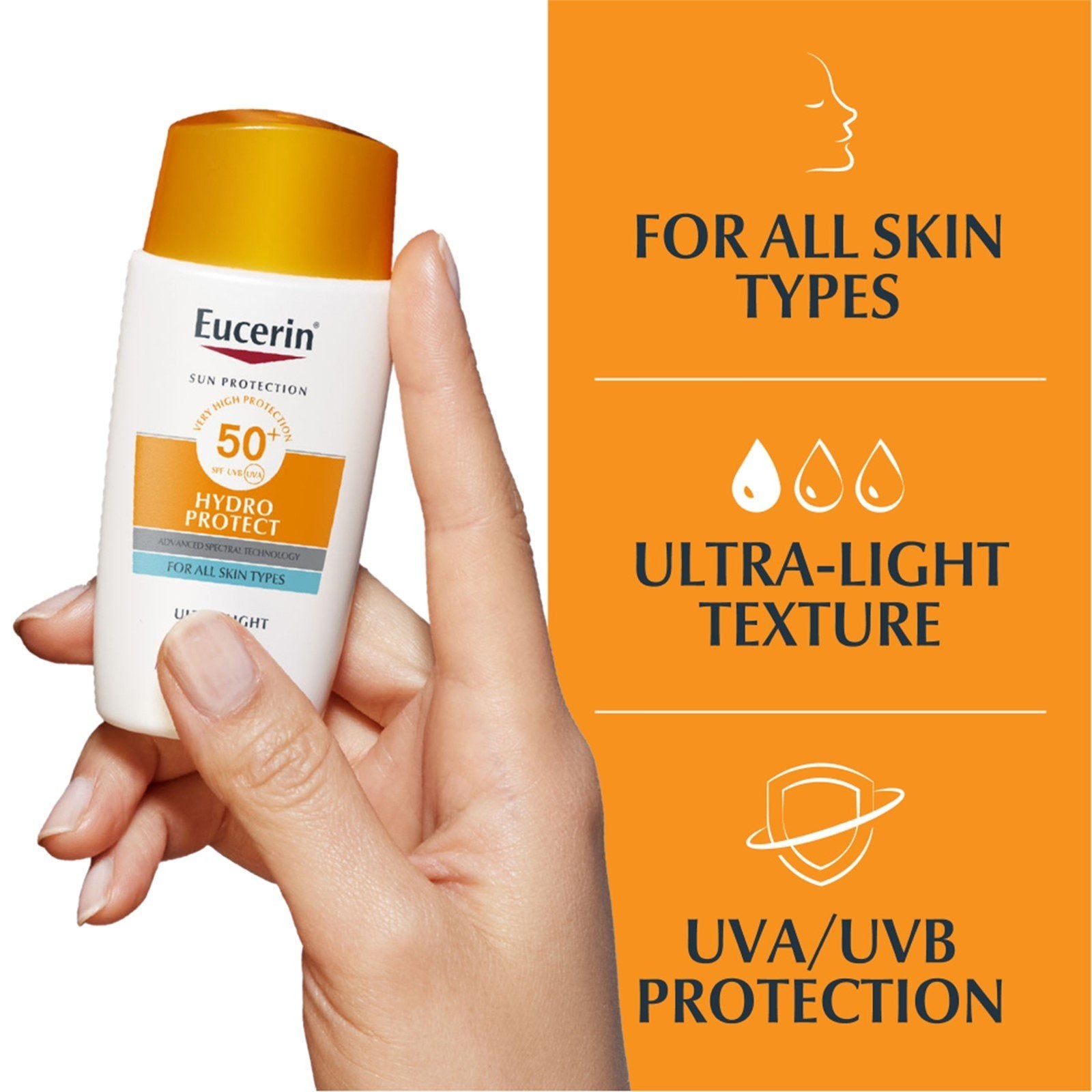 Eucerin Sun Hydro Protect Fluido Ultraleve FPS50+ 50 ml (1,69 fl oz)