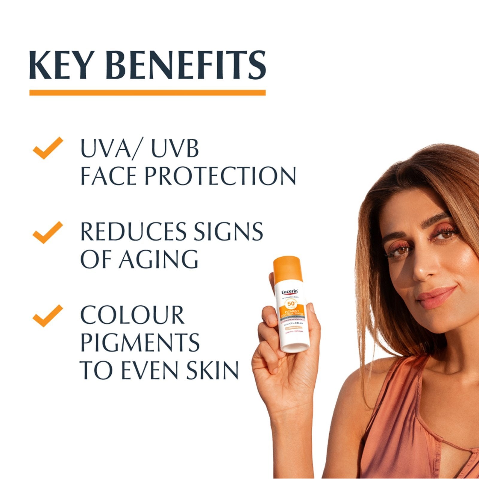 Eucerin Sun Photoaging Control Gel-Creme com Cor FPS50+ Médio 50ml (1,69 fl oz)