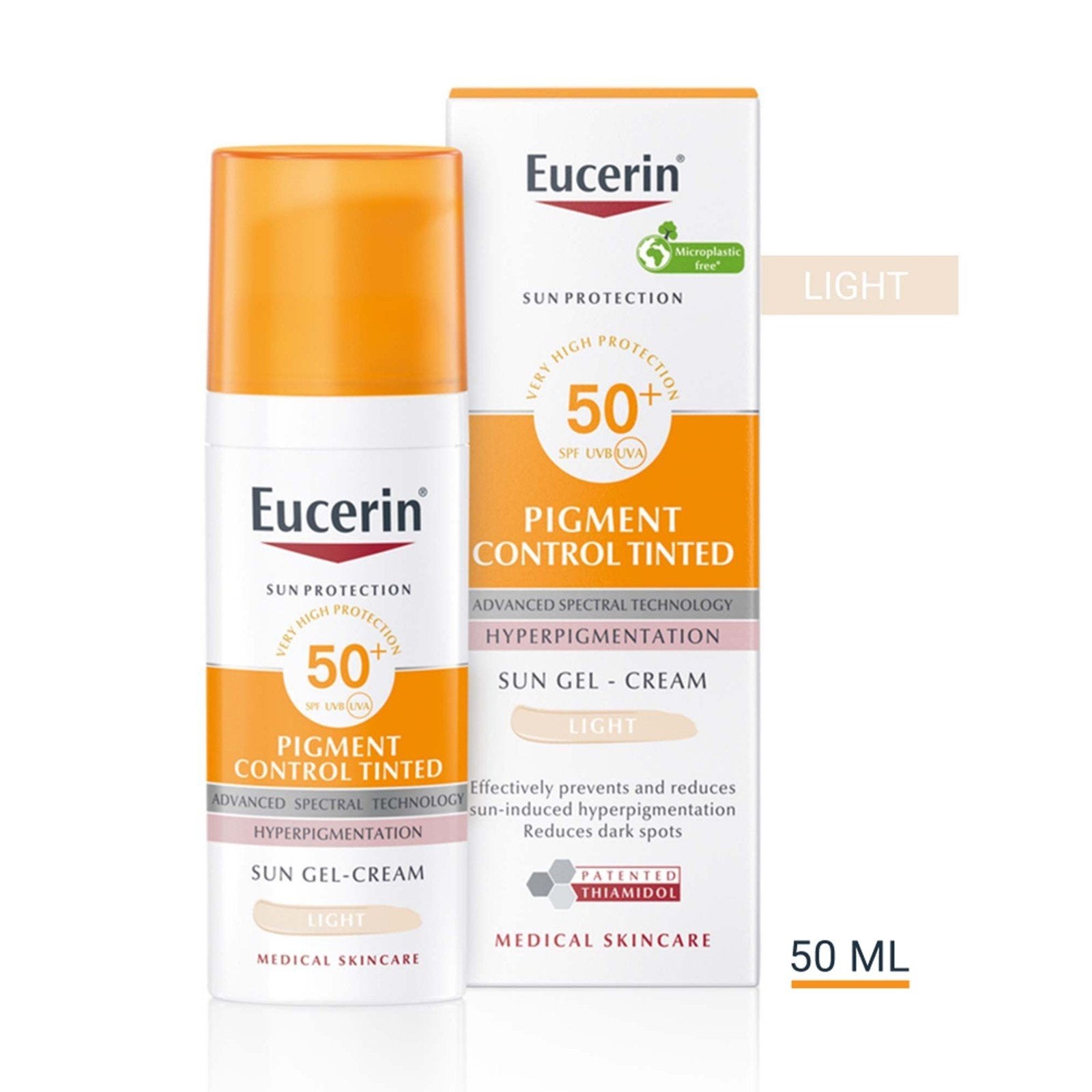 Eucerin Sun Pigment Control Gel-Creme Solar com Cor FPS50+ Claro 50ml (1,69 fl oz)