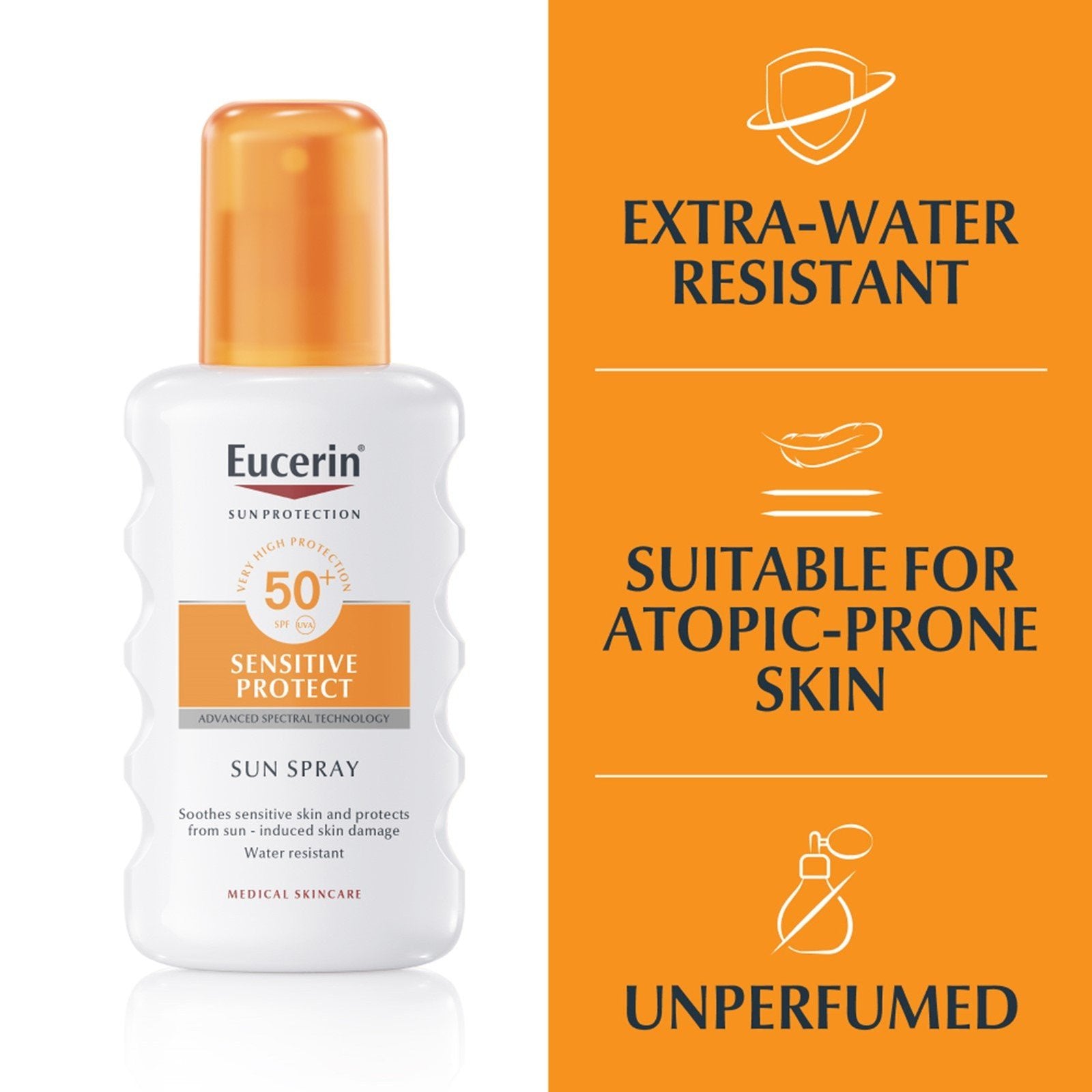 Eucerin Sun Sensitive Protect Spray Solar FPS50+ 200 ml (6,76 fl oz)