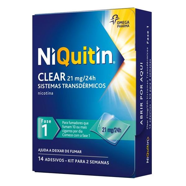 Niquitin Clear 21mg/24h Fase 1 x 14 adesivos