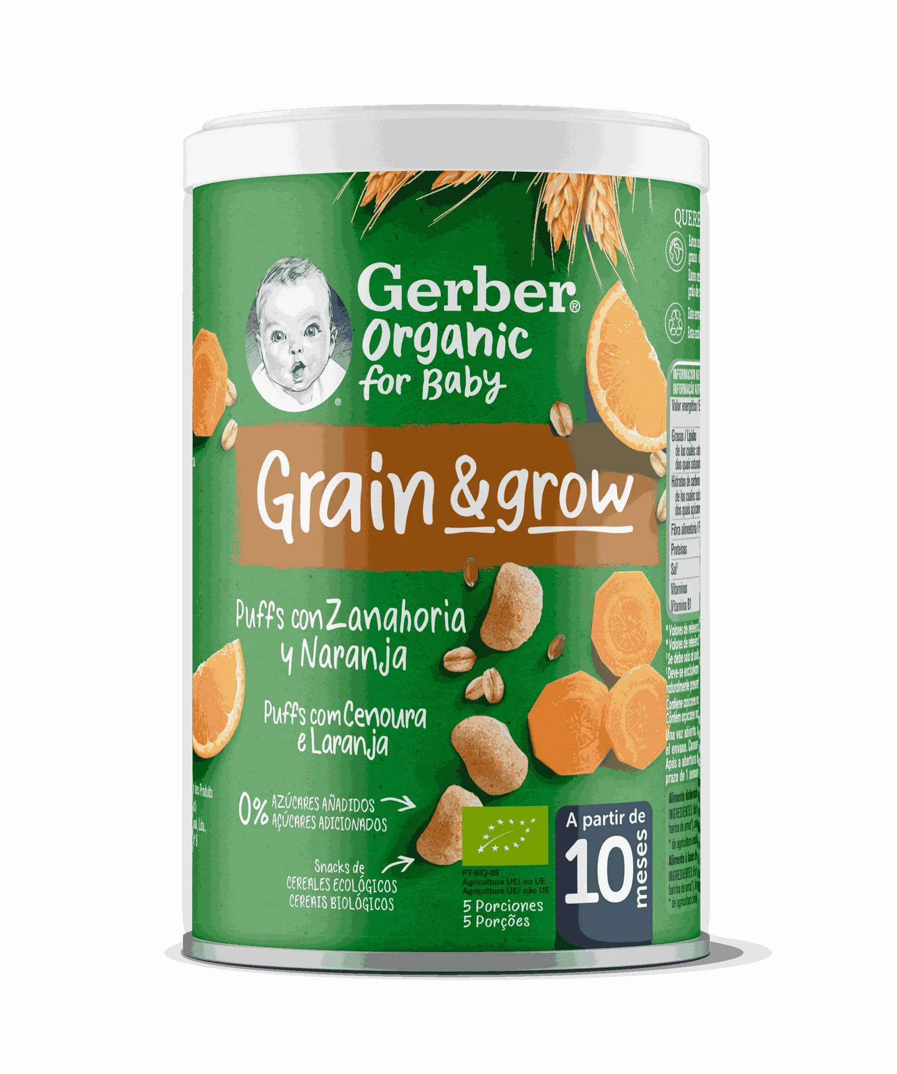 Gerber Organic Nutripuffs Cenoura Laranja +10M 35g