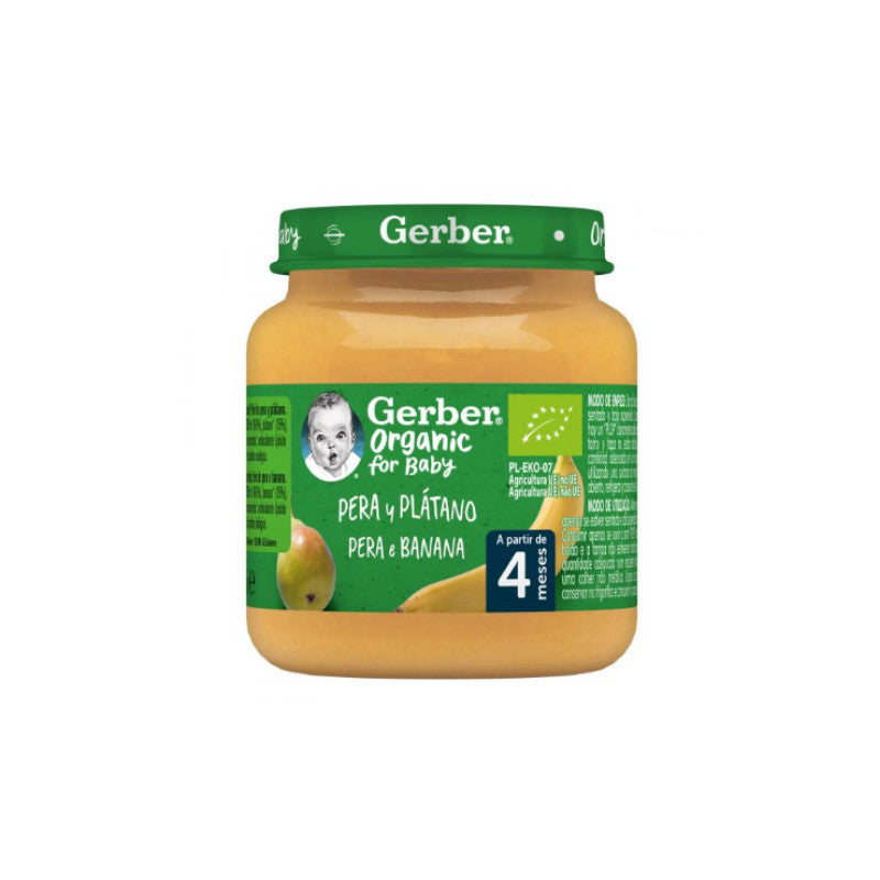 Gerber Organic Boião Pera e Banana +4M 125g