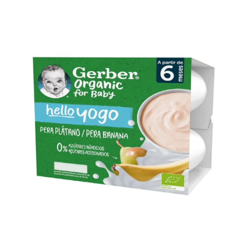 Gerber Organic HelloYogo Pera e Banana +6M 4x90g