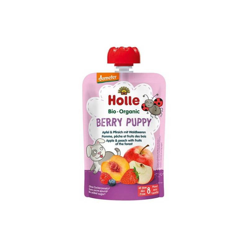 Holle Bio Pure Saquetas Berry Puppy Maça+Pes+Fr Verm 8M 100G