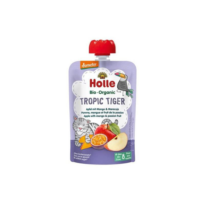 Holle Bio Pure Saquetas Tropic Tiger Maça Manga Maracuja 8M 100G