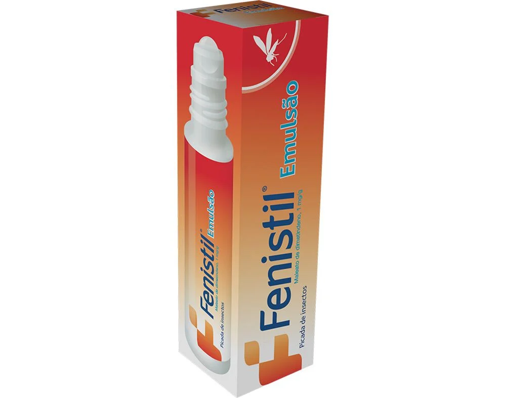 Fenistil Emulsão Roll-On – Tratamento para picadas de insetos e queimaduras solares