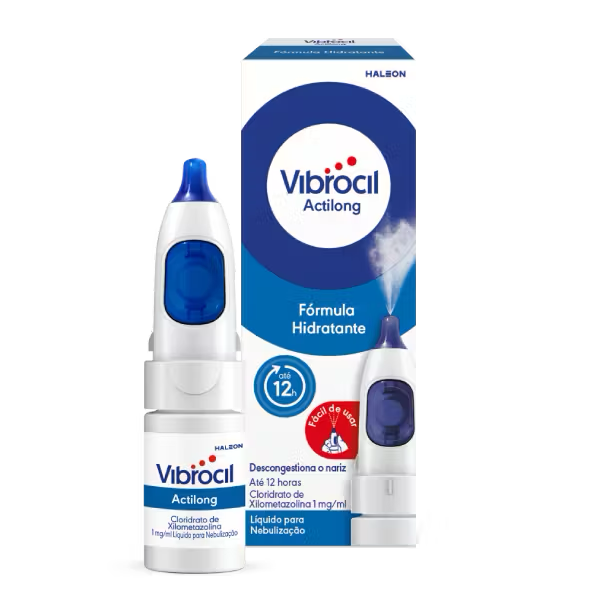 Embalagem de Vibrocil Actilong Spray Nasal 1mg/ml – alívio da congestão nasal
