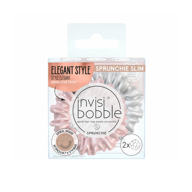 invisibobble SPRUNCHIE SLIM Bella Chrome (rosa/prateado)