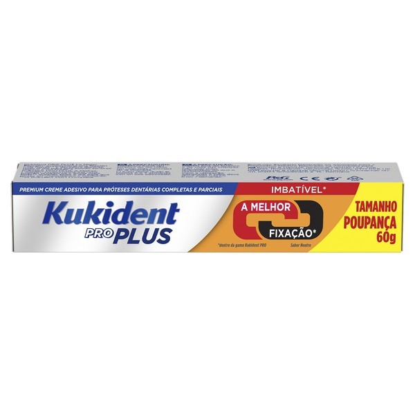 Kukident Pro Plus CremeDupla Accao Protes 60G