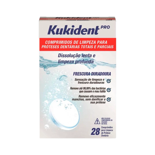 Kukident Pro Comprimidos Limpeza Protese Dentária x28