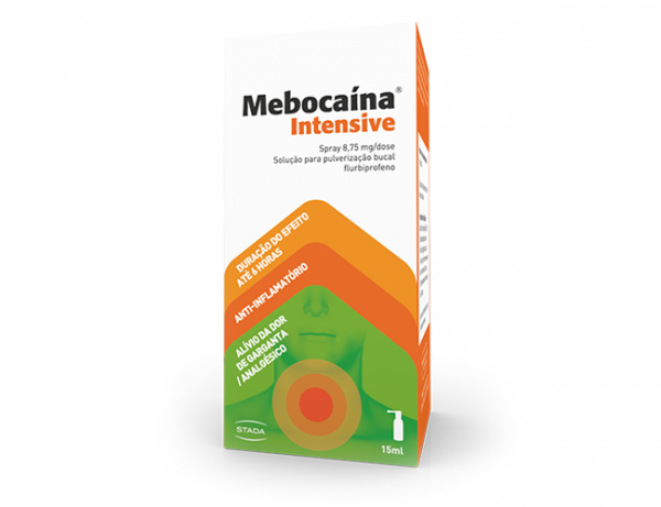 Mebocaína Intensive Spray 16.2 mg/ml x 15 ml Solução para pulverização bucal