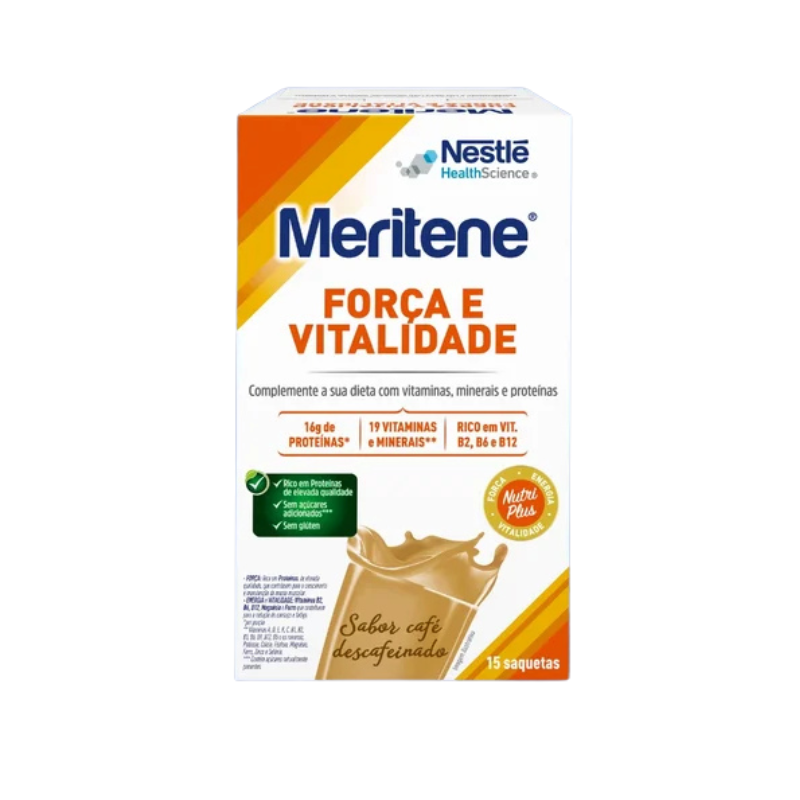 Meritene Força e Vitalidade Café Descafeinado 15 Saquetas Pó