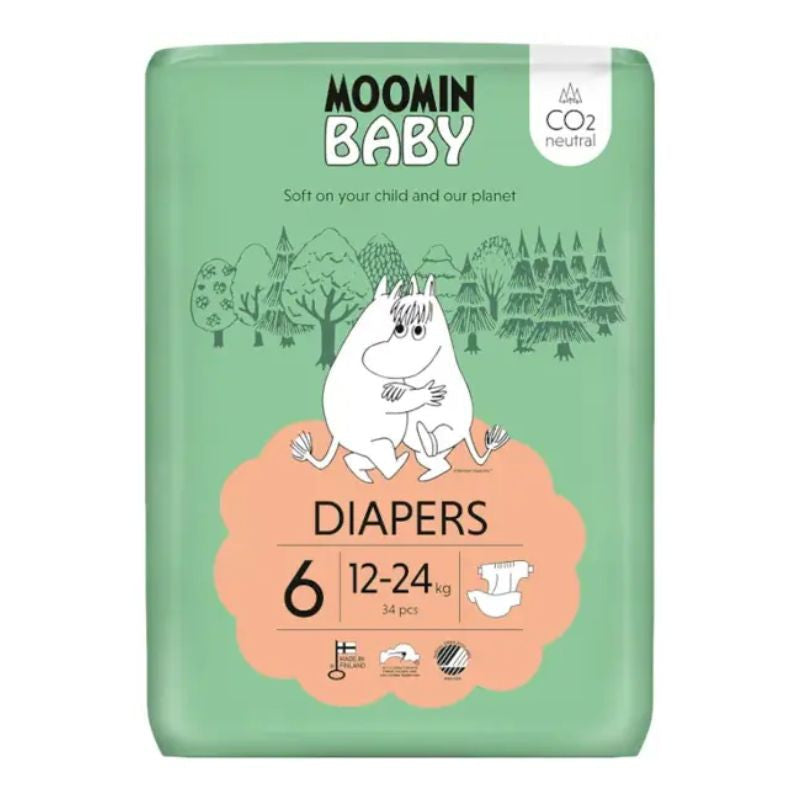 Moomin Baby Fraldas T6 12-24Kg 34 un