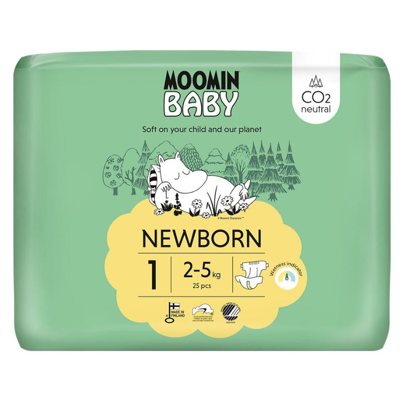 Moomin Baby Newborn Fralda T1 2-5kg x 25 un