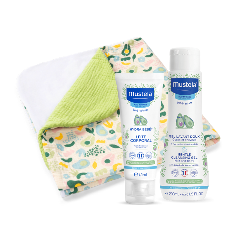 Mustela Toalha + Gel Lavante 200ml + Creme Rosto 40ml