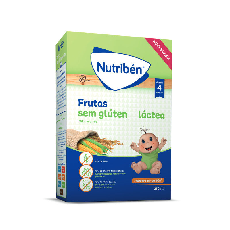 Nutribén Papa Frutas Sem Glúten Láctea +4M 250g