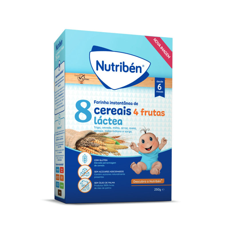 Nutribén Papa Láctea 8 Cereais e 4 Frutas 250g +6M