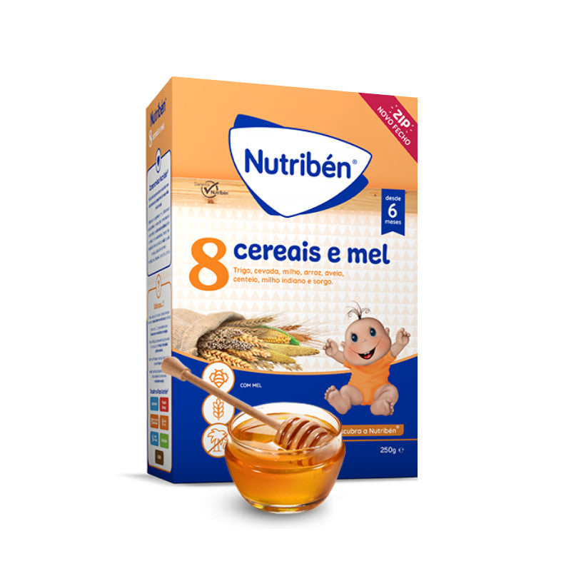 Nutribén Papa Não Láctea 8 Cereais e Mel 250g +6M