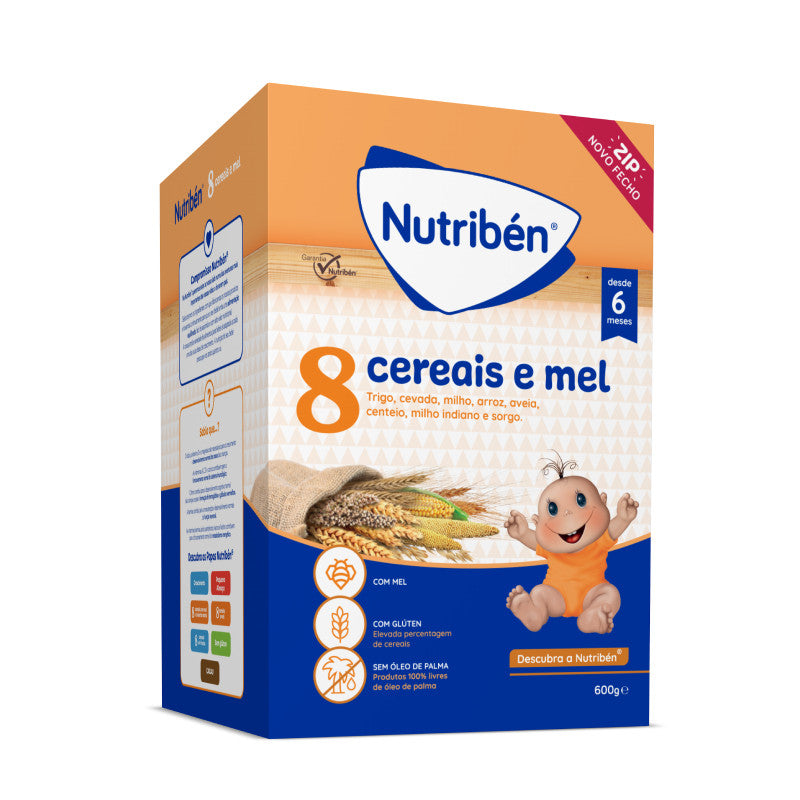 Nutribén Papa Não Láctea 8 Cereais e Mel +6M 600g