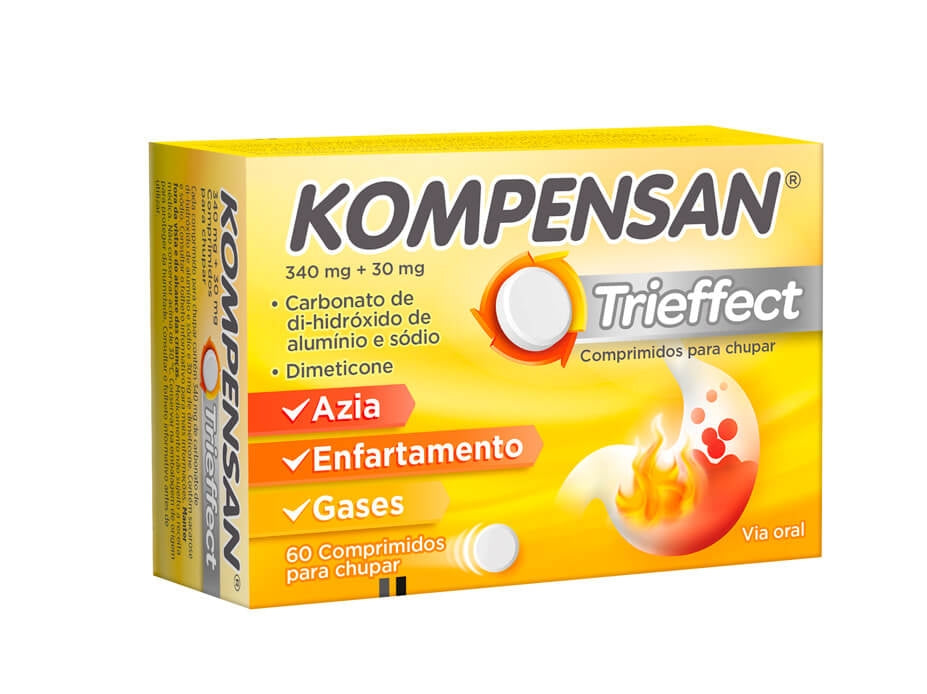 Kompensan Trieffect - Medicamento para alívio rápido da azia e gases.