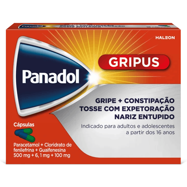 Panadol Gripus 500mg +6,1 mg 100 mg x16 Capsulas