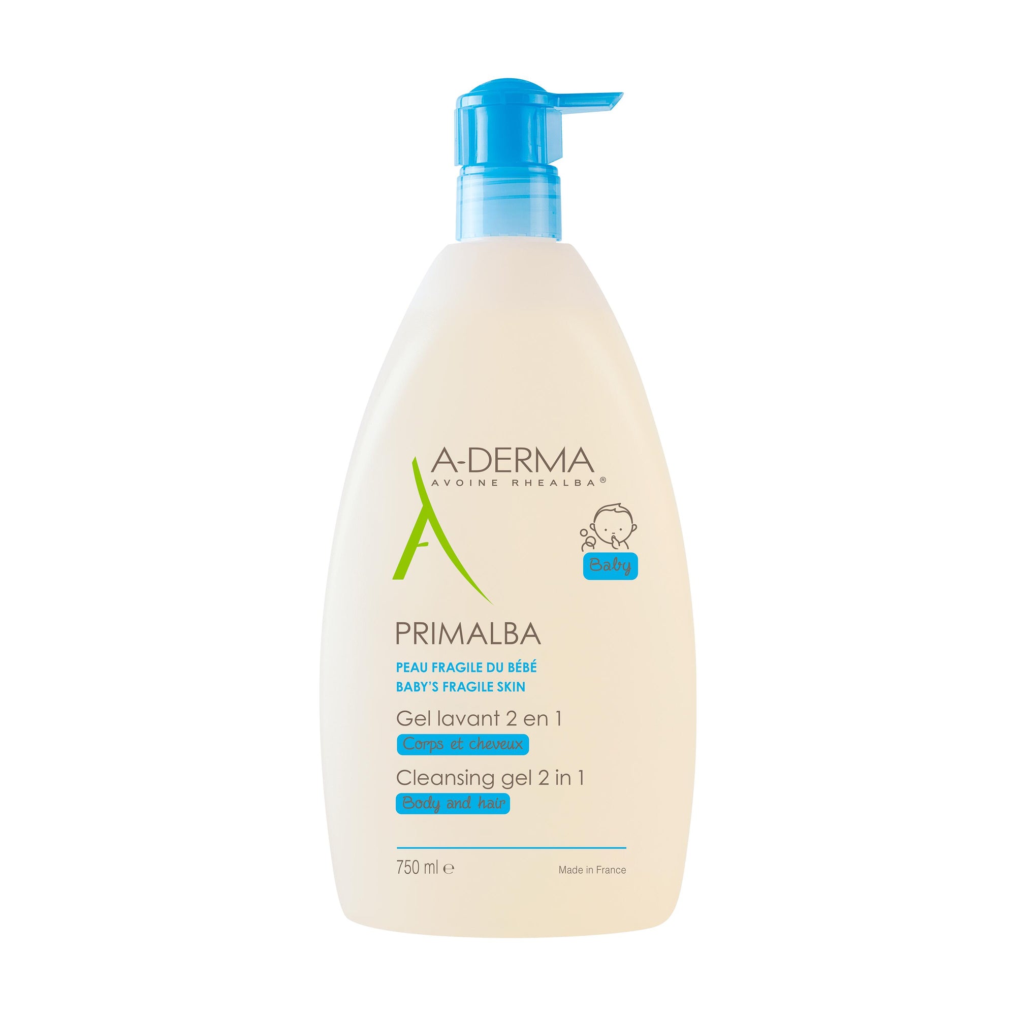 A-Derma Primalba Gel de Limpeza 2 em Corpo e Cabelo do bebé